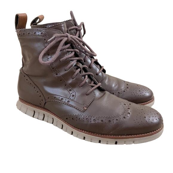 Cole Haan Other - Cole Haan Chocolate Brown Leather Brogue Chukka Boots Lace Up Men's Size 11 EUC